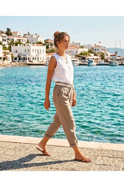 Bodrum Otantik Havuç Keten Pantolon