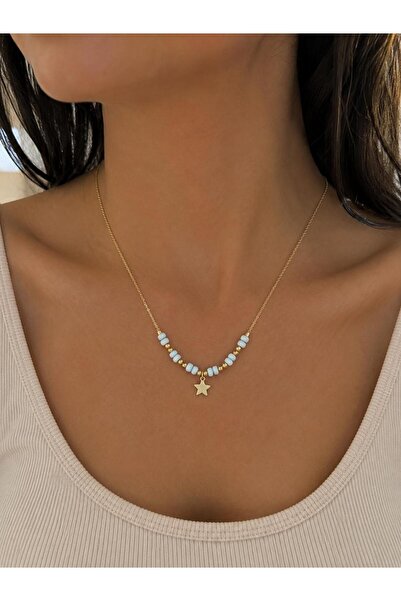 XUPING JEWELRY 18K bebe mavisi boncuklu çelik kolye