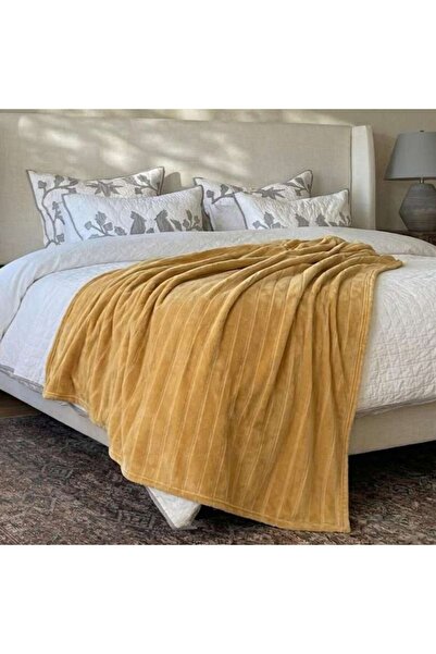 PAN HOME Ultrasoft Matt Flannel Blanket 150x200cm - Ochre