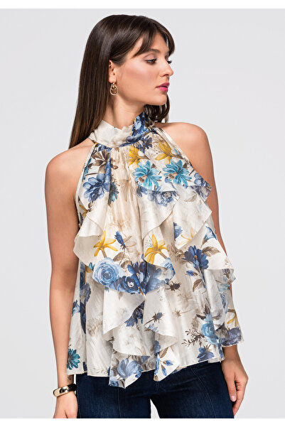 OMBRE Women's Blouse, Halter Neck, Loose Fit OW-TS-E0040