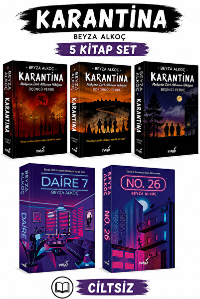 İndigo Kitap Beyza Alkoç Karantina 3-4-5 Daire 7 No. 26 Ciltsiz 5 Kitap Seti