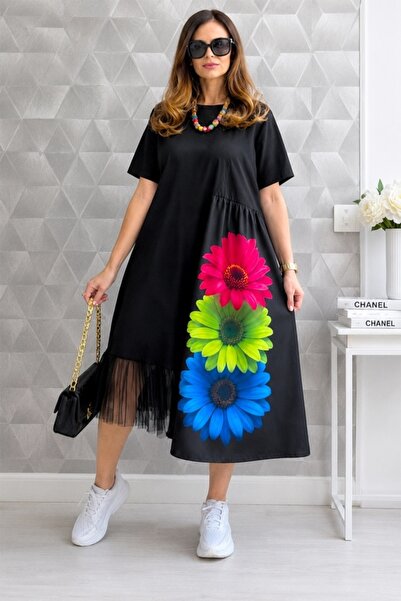 FashionForYou Φόρεμα ημέρας Arty Fiora, με τούλι και κοντό μανίκι, Flora Belle
