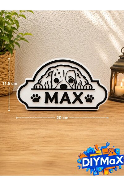 DIYMaX Köpek Kulübesi İsimliği Kişiselleştirilebilir Plaka 20x11 cm