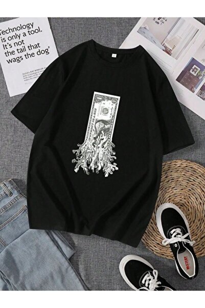 bellanova Unisex πολύχρωμο μπλουζάκι με στάμπα Oversize Streetwear Άνετη εφαρ...