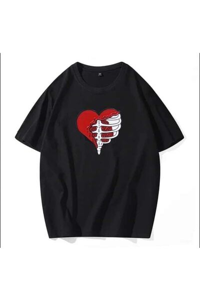 bellanova Unisex πολύχρωμο μπλουζάκι με στάμπα Oversize Streetwear Άνετη εφαρ...