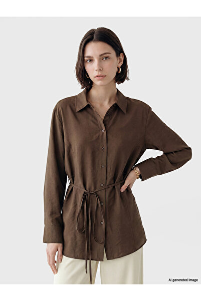 LC Waikiki Brown Modal Blend Women's Shirt Tunic