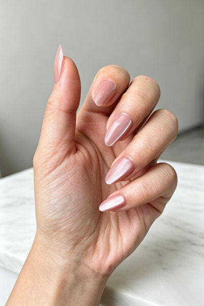 Easy Beauty Kedi Gözü Takma Tırnak MEDIUM MY01 Kısa Badem Takma Tırnak 10 Ade...