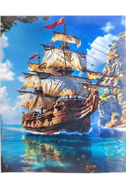 LİVA CRAFT Art & Craft Diamond Mosaic Painting, 30X40 Large Sailboat Bead Glu...