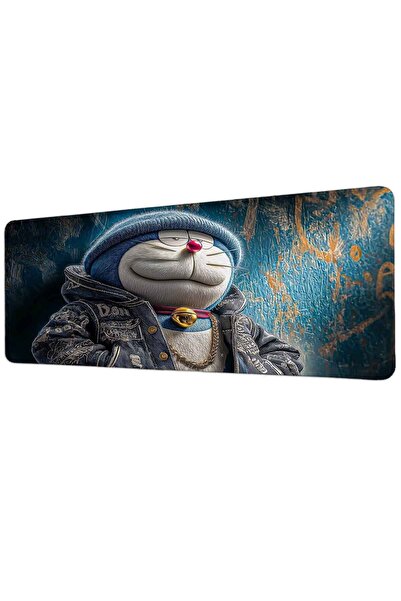 gxe.art Doraemon Hip Hop Jeans Jacket Design 40x90 Cm Mousepad pentru jucător...