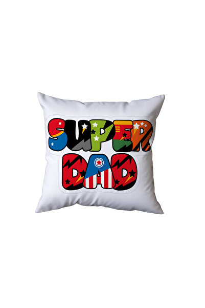 Beramussa Superhero Themed Super Dad Written Pillow, Fun Gift