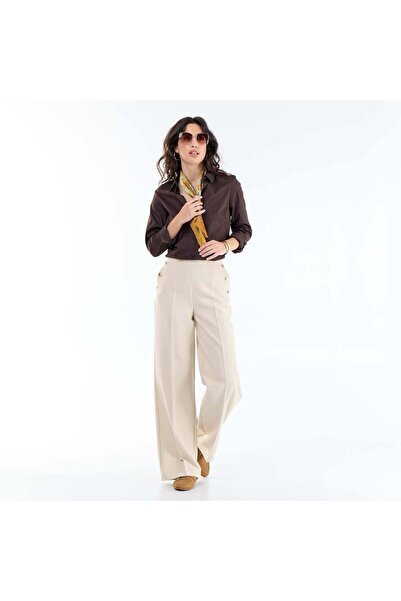 KIABI Wide-leg trousers with fancy gold buttons on the pockets GREY