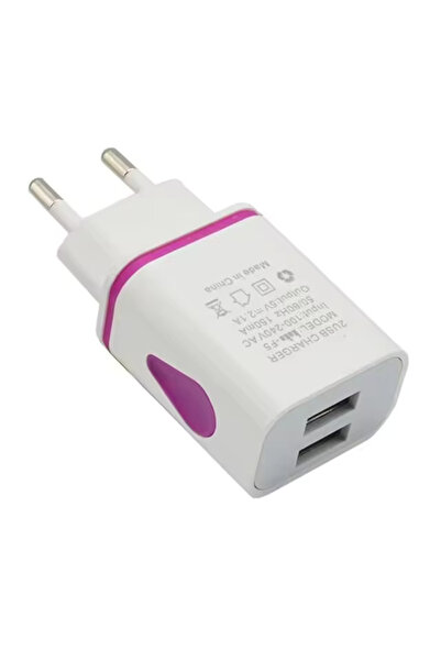 Choice3 Purple EU Dual Port USB Wall Charger 5V 2A Travel Power Adapter EU US...