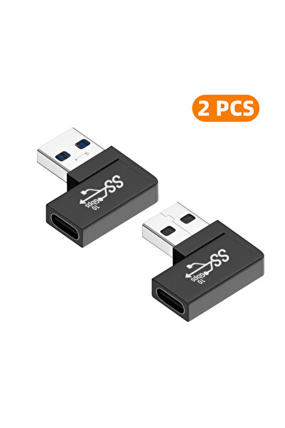 Choice6 2xCM-AG-CW-HZ USB 3.0 USB-A Male to Type C Female 90 Degree Right Ang...