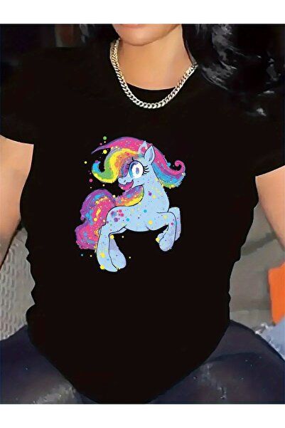 Astogria13 cotton T-Shirt with Colorful Unicorn Design Casual Wear, Durable C...