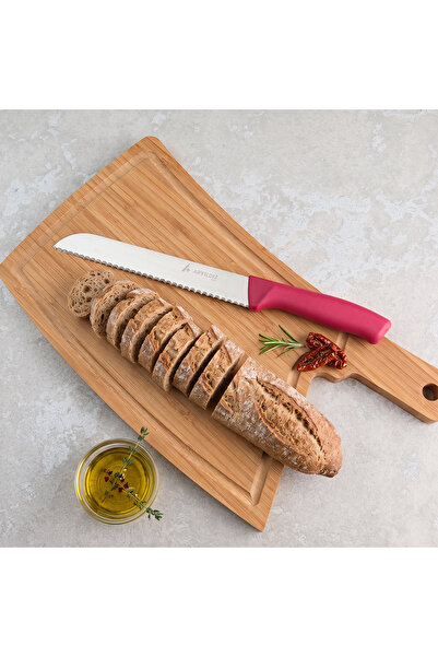 Aryıldız Rexa Tırtıklı Ekmek Bıçak Kırmızı 19 cm
