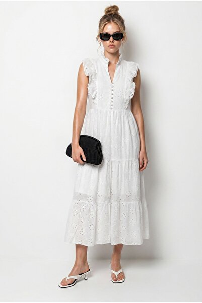 Hiccup LUCCI Rochie Midi Brodată Din Amestec De Bumbac