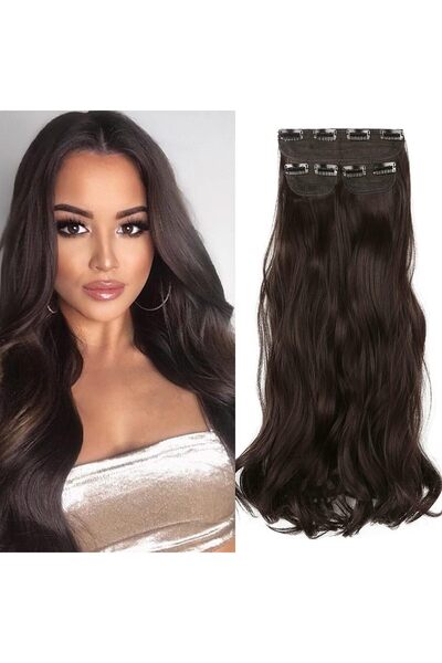 Estelle Clip in Hair Extensions for Women, Synthetic Long Straight,bodywave,c...