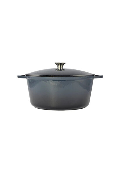 Perfect Home Cratiță din fontă emailată, 34 cm, 10 L, albastru-oțel