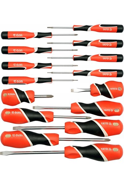 VOREL by YATO Set de șurubelnițe YATO, tip TORX, plate și Phillips, 15 piese ...