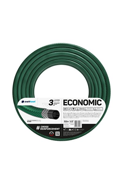 Cellfast Furtun de grădină economic, 50 m, cu 3 straturi, flexibil, 20 bar, r...