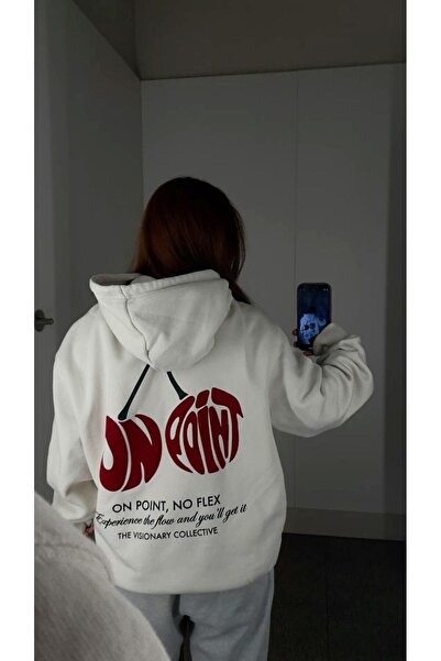 classy moda Unisex Back Graphic Printed Hooded 3-Thread Combed Cotton Sweatshirt