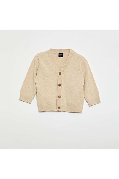 KIABI Fine knit V-neck cardigan BEIGE