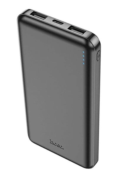 Hoco J100 Power Bank 10000mAh με 2 θύρες USB-A Μαύρο