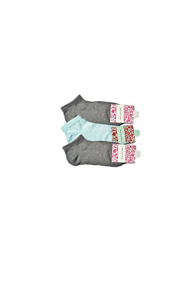 mtm My The Mall Clothing Gray and White Women's Ankle Socks 3 Pairs