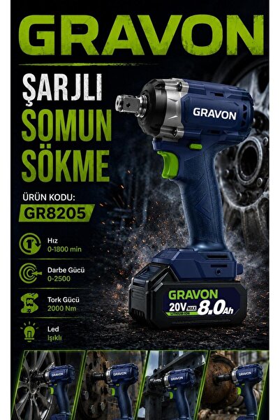 Mur-Cell GRAVON 20V 8AH ŞARJLI SOMUN SÖKME 2000NM