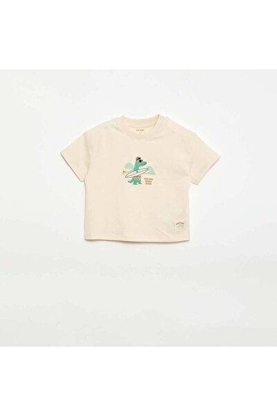 KIABI Printed Short-Sleeved T-Shirt WHITE