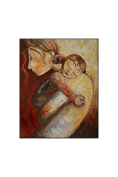 gurbaart ANNESİNE SARILAN ÇOCUK SOYUT HD Dijital Baskı Dikey kanvas Tablo 445151