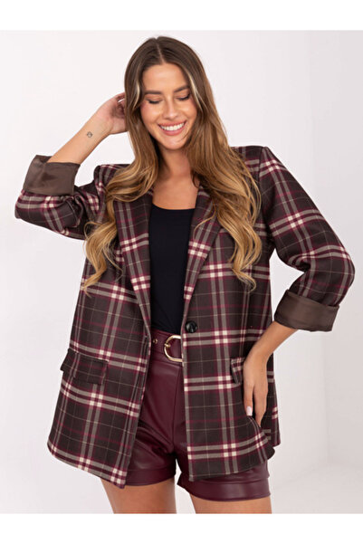 Moda Italy Women's Jacket, MODA ITALY, Viscose, Long Sleeve, Brown, model IT-...