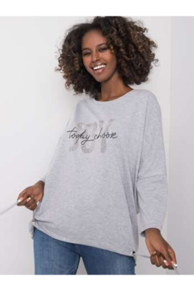 Relevance Bluza Dama Maneca lunga, Imprimat, RELEVANCE, Gri Eleganta Office M...