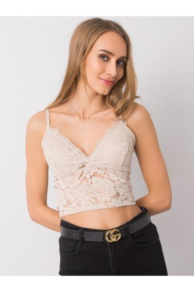 Och Bella Top Dama, Och Bella, Poliester, Decolteu in V, Bej, model TW-TP-BI-...