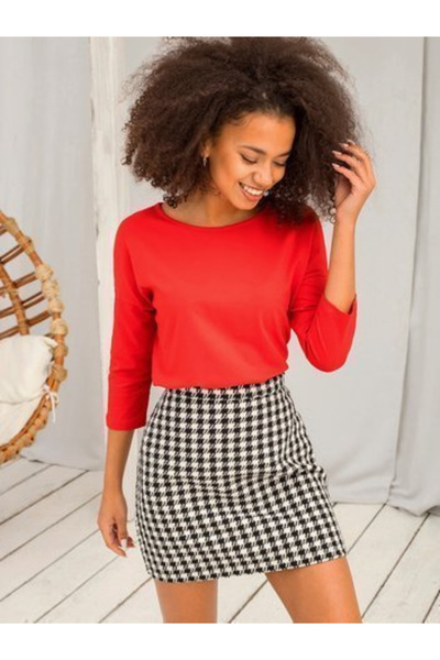 Basic Feel Good Bluza Dama Maneca 3/4, Decolteu barcuta, BASIC FEEL GOOD, Ros...