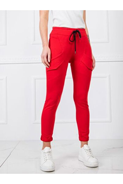 Basic Feel Good Pantaloni Trening Dama, BASIC FEEL GOOD, Bumbac, Sport, Rosu,...