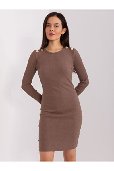 Basic Feel Good Rochie Dama, BASIC FEEL GOOD, Bumbac, Maneca lunga, Maro, mod...