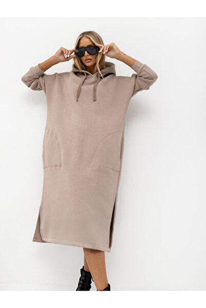 rue parıs Rochie Dama Maxi, Rochie dreapta, RUE PARIS, Bej inchis Eleganta Of...
