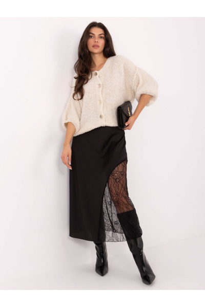 rue parıs Women's Skirt, RUE PARIS, Polyester, Texture, Black, model MI-SD-32...