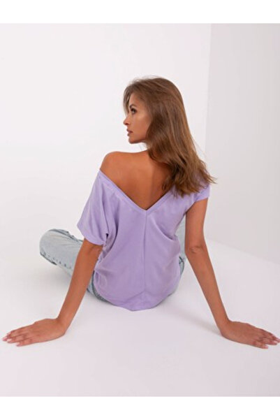 Basic Feel Good Tricou Dama Mini, Decolteu barcuta, BASIC FEEL GOOD, Mov desc...