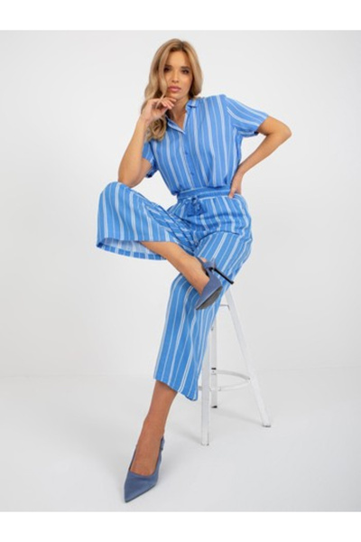 Sublevel Women's Pants, Sublevel, Viscose, Stripes, Blue, model D73770R62237A