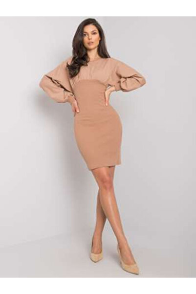rue parıs Rochie Dama, RUE PARIS, Bumbac, Rochie creion, Camel, model RV-SK-7...