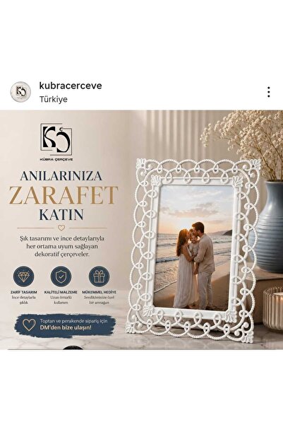 KÜBRA Çerçeve 5 Adet Aura Serisi Dekoratif Modern Fotoğraf Çerçevesi Beyaz Pr...