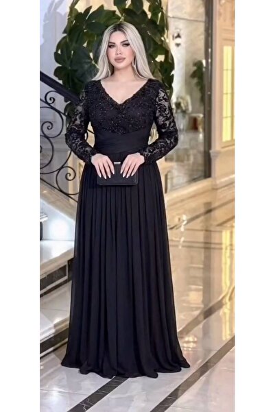 NALA FASHION Black Long Evening Dress Designer Attire for a Classy and Regal ...