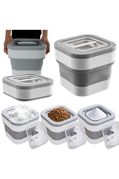 WOBELL Recipient pliabil din silicon pentru depozitarea hranei pentru câini, ...