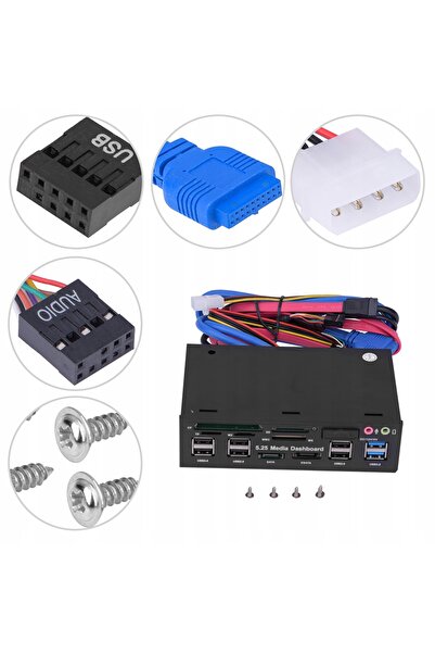 NO BRAND HUB 5.25 PANOU FRONTAL USB 3.0/2.0 AUDIO 525E20