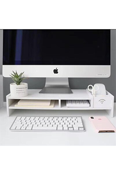 Milara Organizator birou, Durable Build, White DIY Office Monitor Stand with ...