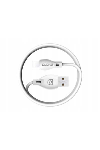 DUDAO Cablu USB-A la USB-C 2.1A 1M Alb Mufă întărită Rezistent