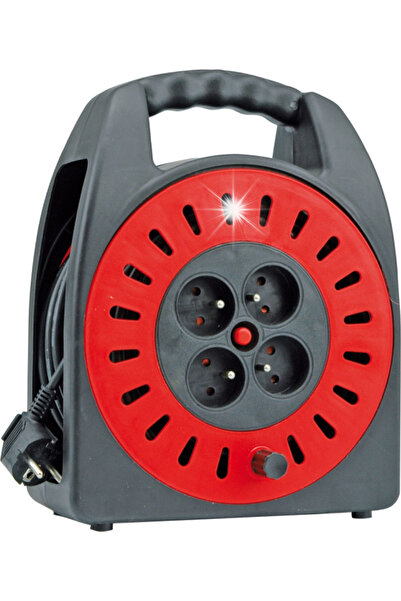 Vorel Prelungitor retractabil PVC cu 4 prize 25m 72572