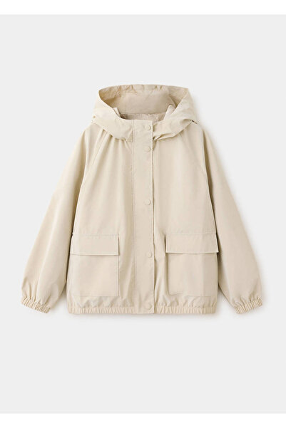 MANGO Kids Kapüşonlu kaplamalı ceket